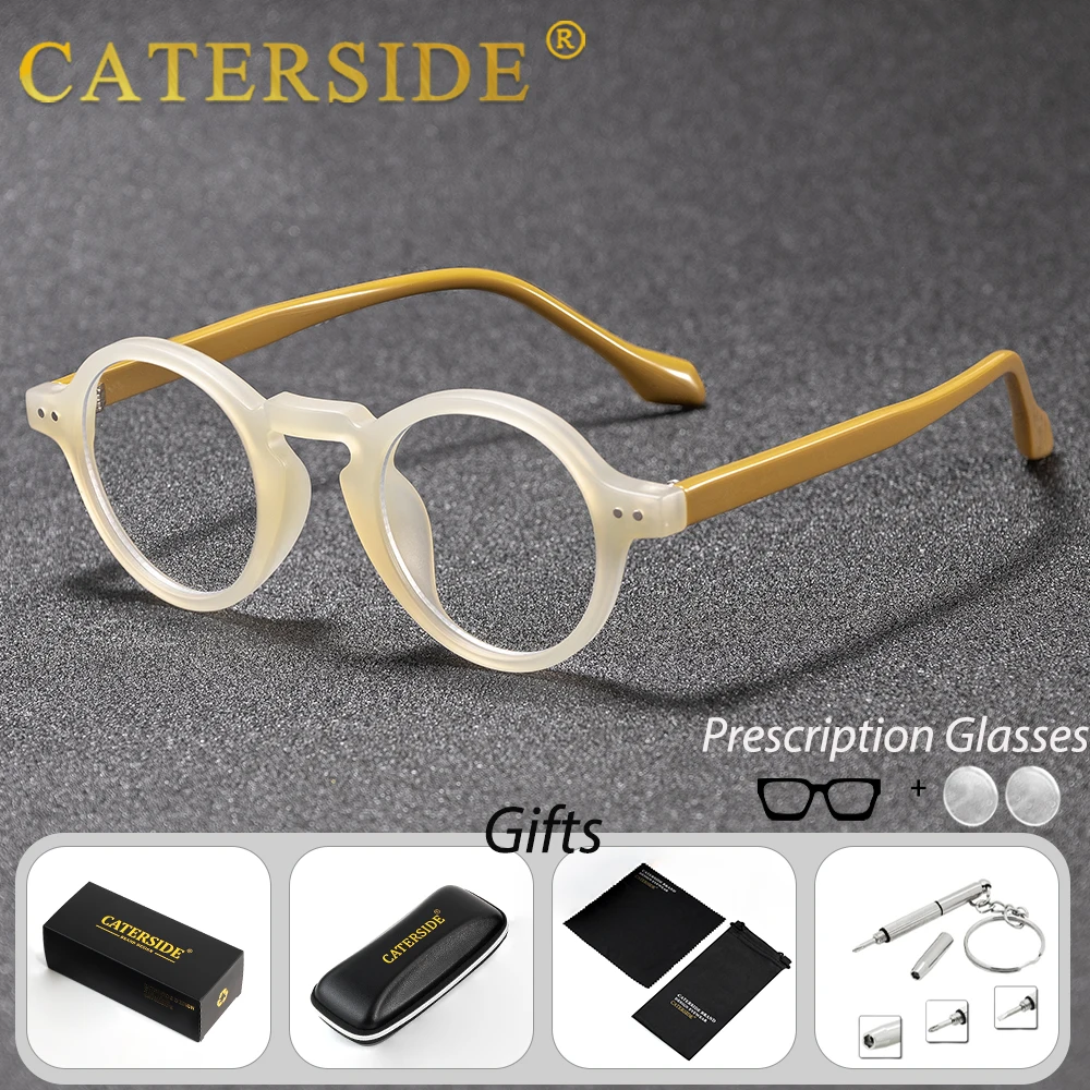 CATERSIDE Men's Prescription Glasses 1.56 Refractive Index Anti Blue Light Optical Glasses for Women's Computer Reading Glasses