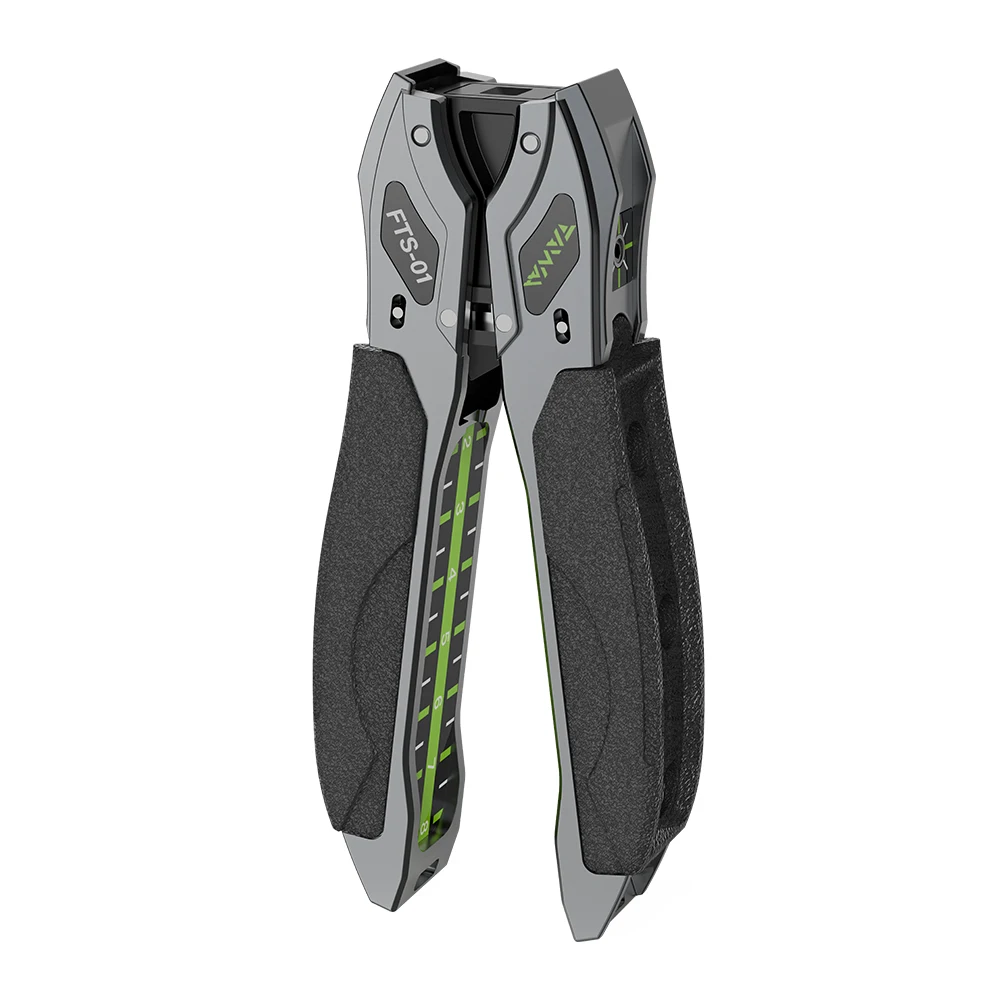 TAWAA FTS‑01 Drop Cable Stripper FTTH Optical Fiber Stripping Tool with Scale Ruler for Fiber Installation