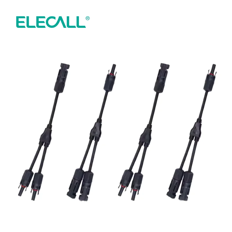ELECALL High Quality Solar Connector T/Y Type IP67 Waterproof Fireproof Wear Resistant PV Cable Adapter for Solar Panel System