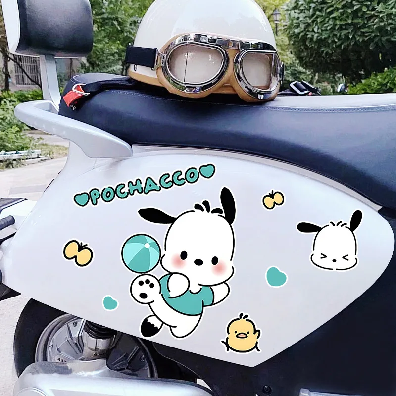 Kawaii Sanrio Cinnamoroll Pochacco Car Sticker Cartoon Anime Decoration Sticker Notebook Trunk Water Cup Waterproof Sticker Gift