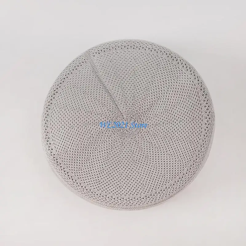

G5GC Islamic Prayer Hat for Men Crochet EID Ramazan Hijabs Arabian Round Hat Breathable Turban Skull Caps Headwear