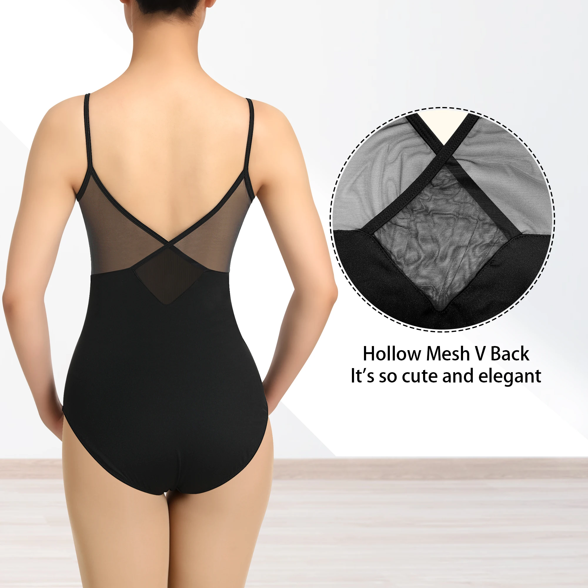 Leotardos de ballet camisola para mujer para trajes de gimnasia de baile, cordón frontal completo