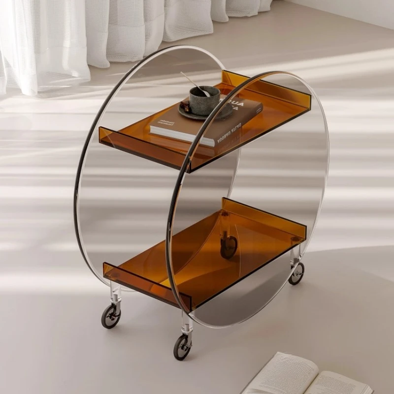 

trolley, sofa edge, mobile shelves, household coffee table, round dining car, snack storage