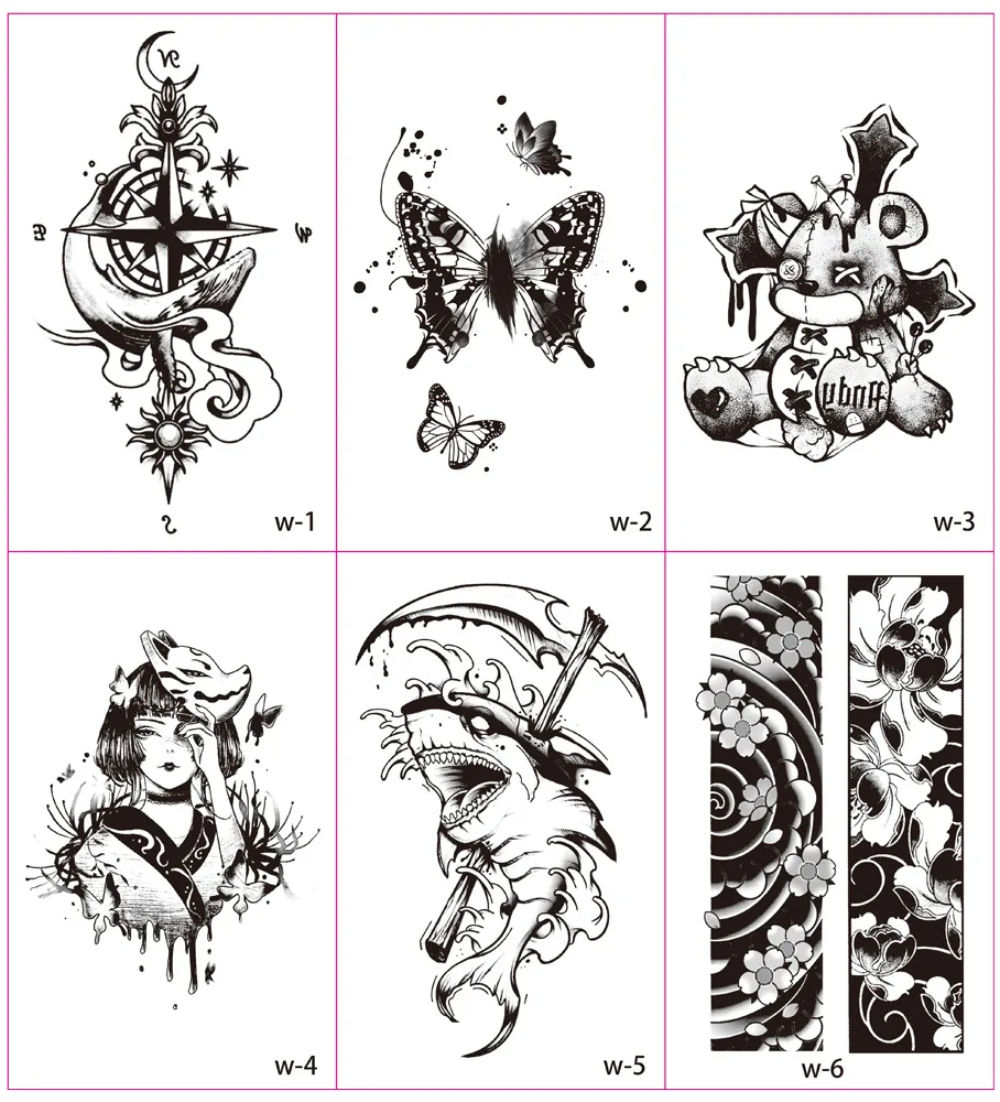 Hottie Personality Herbal Tattoo Stickers Anime Cosplay Fashion Decoration Cute Cartoon Waterproof Long-Lasting Stickers