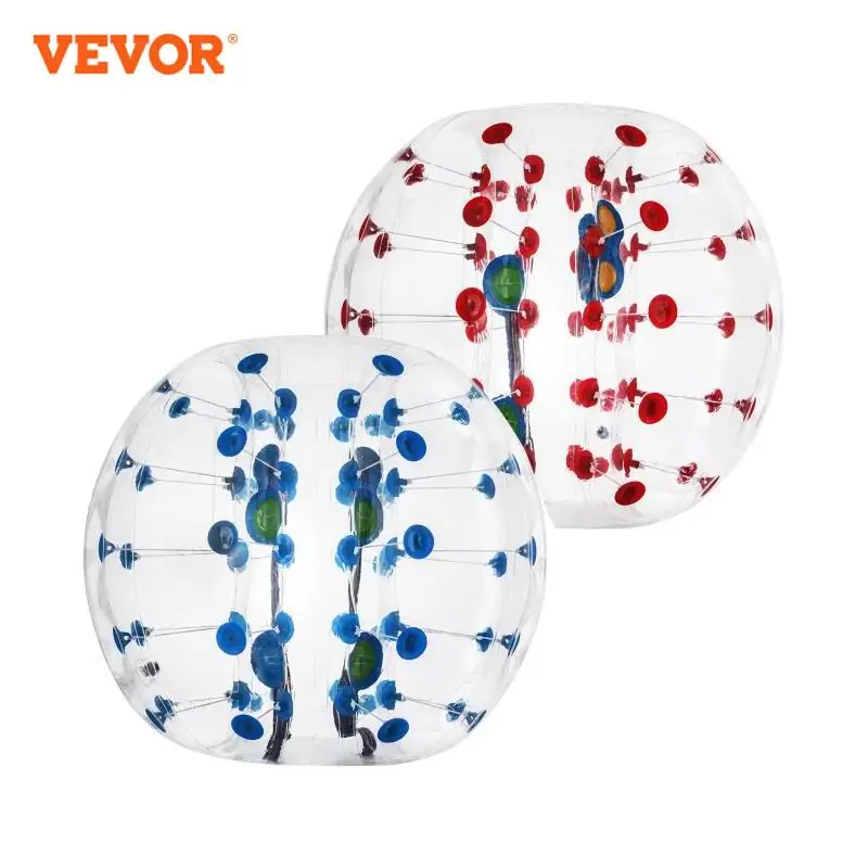 VEVOR 2 حزمة الوفير فقاعة كرة القدم كرات للأطفال/الكبار ، الجسم Zorb الكرة ضياء 5FT (الأزرق والأحمر 1.5m)