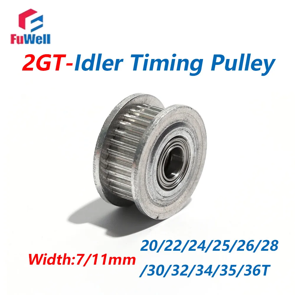 

FuWell 20/22/24/25/26/28/30/32/34/35/36T подшипник 2GT натяжной шкив ГРМ ширина 7/11 мм GT2 синхронный ремень 3D-принтер детали с ЧПУ