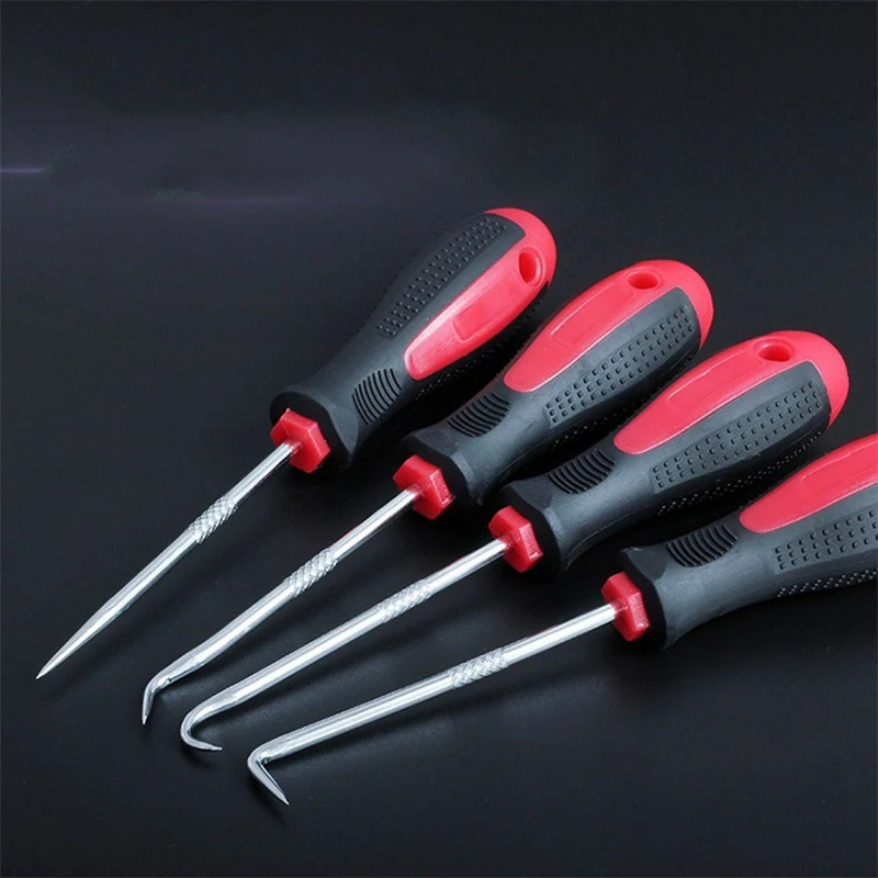 4pcs Oil Seal Screwdrivers Set Car Long Pick Hooks O-Ring Gasket Puller Remover Hand Tools Car Repair Tools Auto Accessories