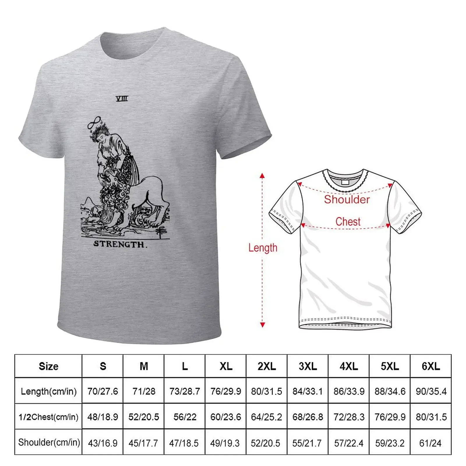 Tarot Card - Strength T-shirt oversizeds blacks new edition cute clothes mens t shirts casual stylish