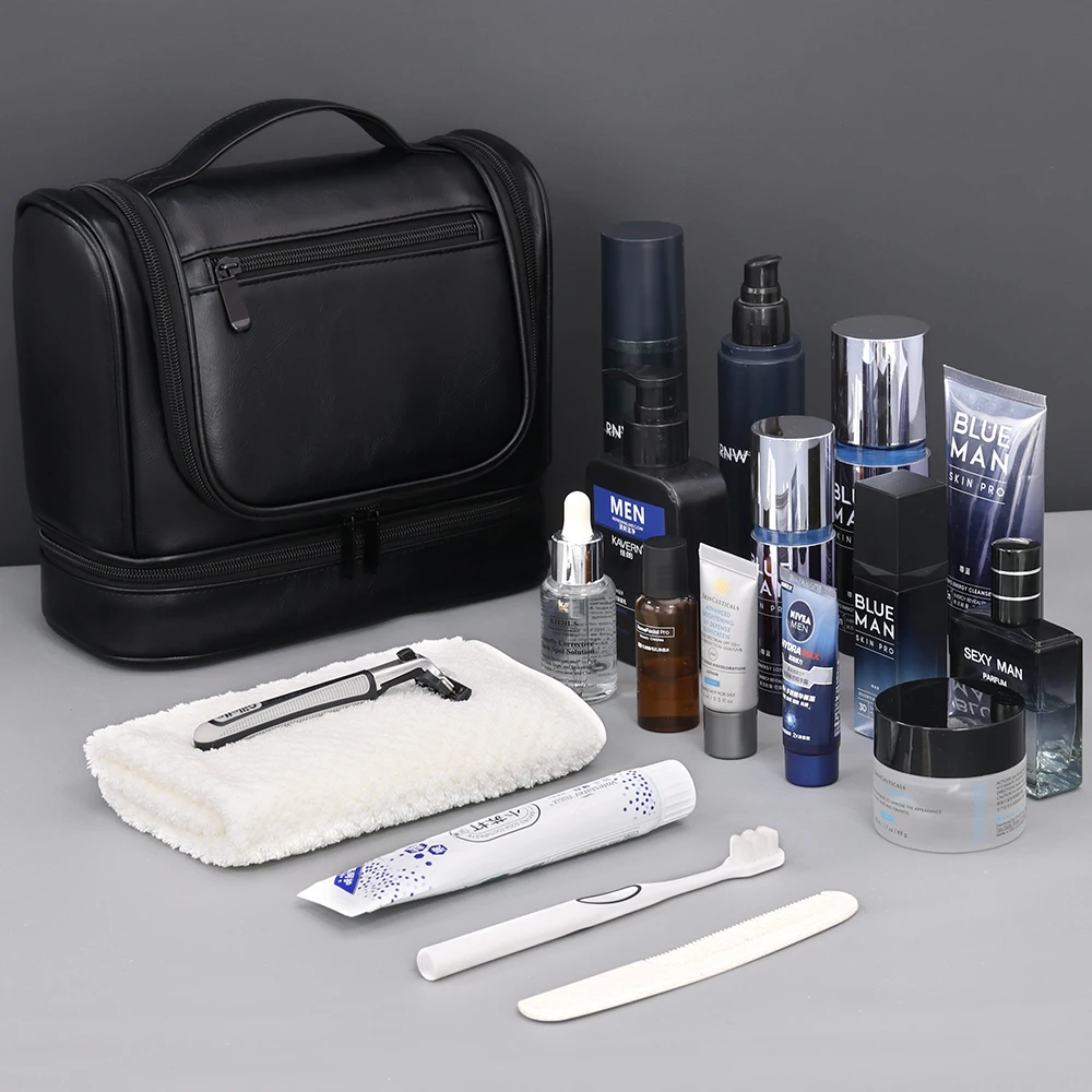 Grenzüberschreitende Business-Kulturtasche für Herren, großes Fassungsvermögen, hochwertige, multifunktionale, wasserdichte Make-up-Tasche, handgehaltene Aufbewahrungstasche – Detail 11