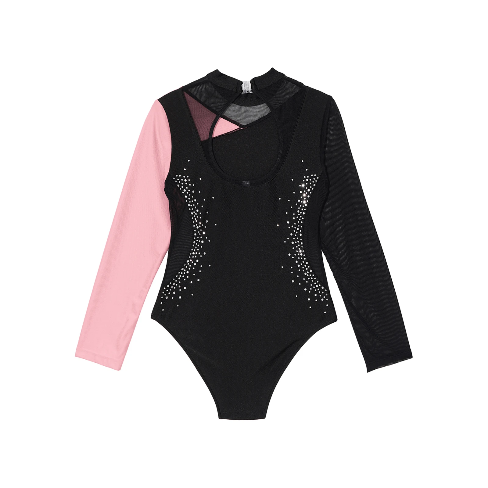 Mädchen Ballett Tanz Gymnastik Trikot Eiskunstlauf Akrobatik Yoga Performance Dance wear Langarm glänzenden Strass Bodysuit