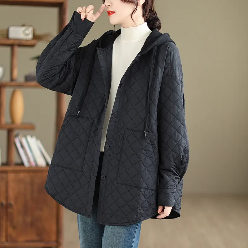 Herfst Winter Nieuwe Katoenen Korte Jas Vrouwen Parka Mode Color Blocking Capuchon Valse Twee Stukken Warme Losse Gewatteerde Jas T1671