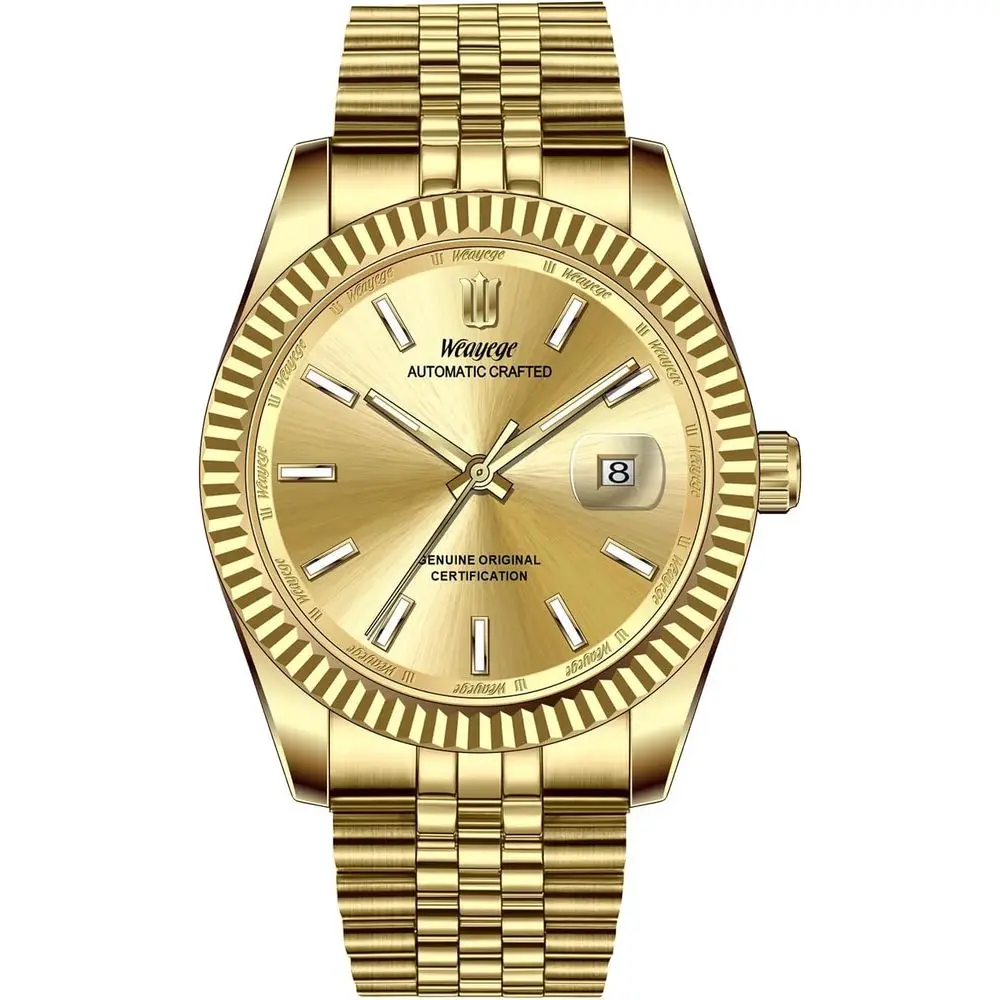 

Мужские автоматические механические классические роскошные часы из нержавеющей стали, водонепроницаемые, модные, с двойным циферблатом, с датой, сапфировое стекло