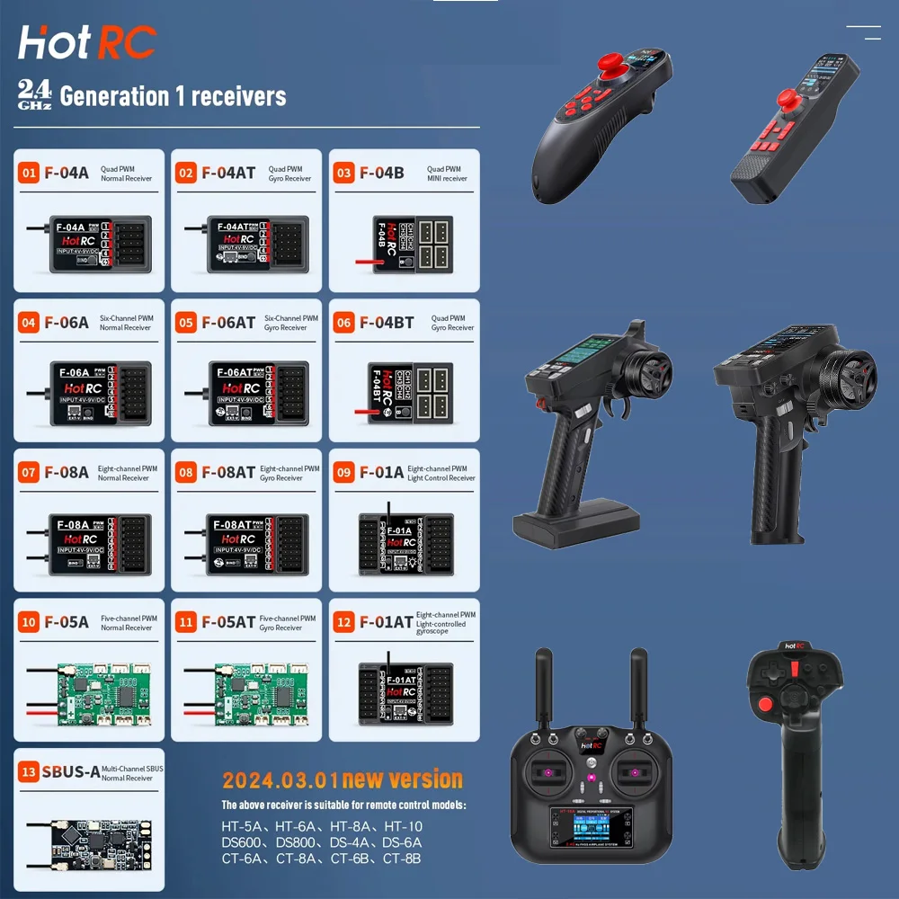 

HotRC Hot RC DS 600 DS 650 DS 800 2.4G FHSS Radio System Transmitter Remote Controller for rc model car/trawl boat/fishing boat