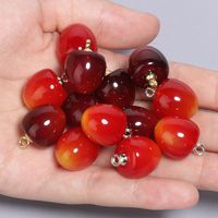 21x15mm 10pcs Cherry Shape Dark Red Acrylic Small Pendant Charm Bead For Jewelry Making DIY Bracelet Necklace Earrings Supplies