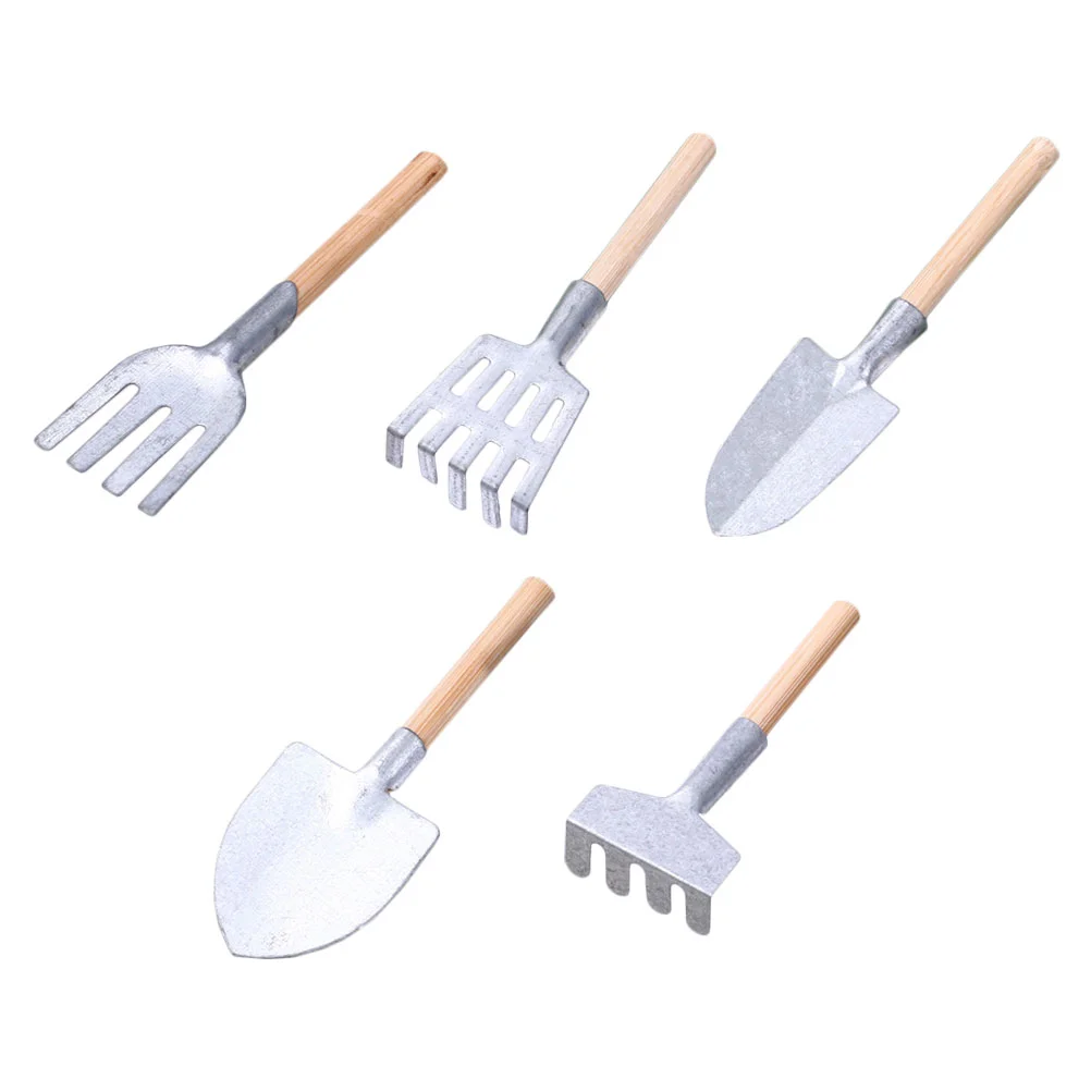 5 Pcs Mini Garden Tools Gardening Household Bonsai Tree Planting Shovels Photo Props Iron