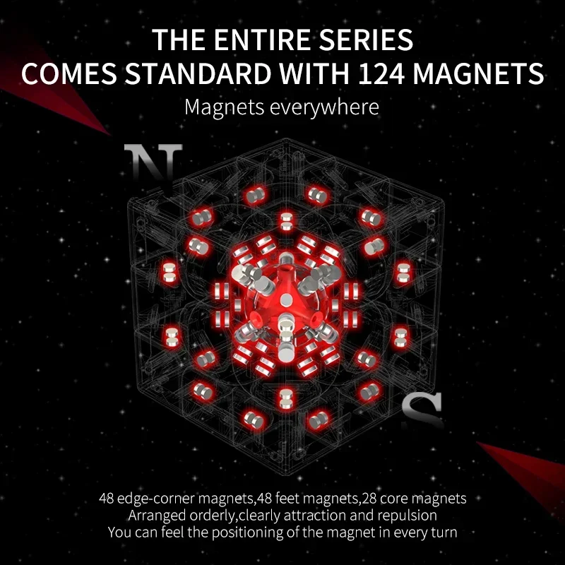 [CubeFun]FanXin Light 3x3 Maglev Magnetic Magic Cube UV HuDong Cube Stickerless Educational Birthday Toys Gifts