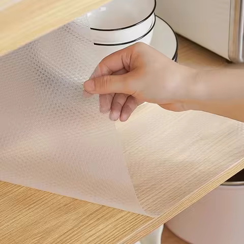 1 roll of transparent waterproof and anti fouling kitchen mat easy to clean EVA oil proof mat cabinet anti slip mat