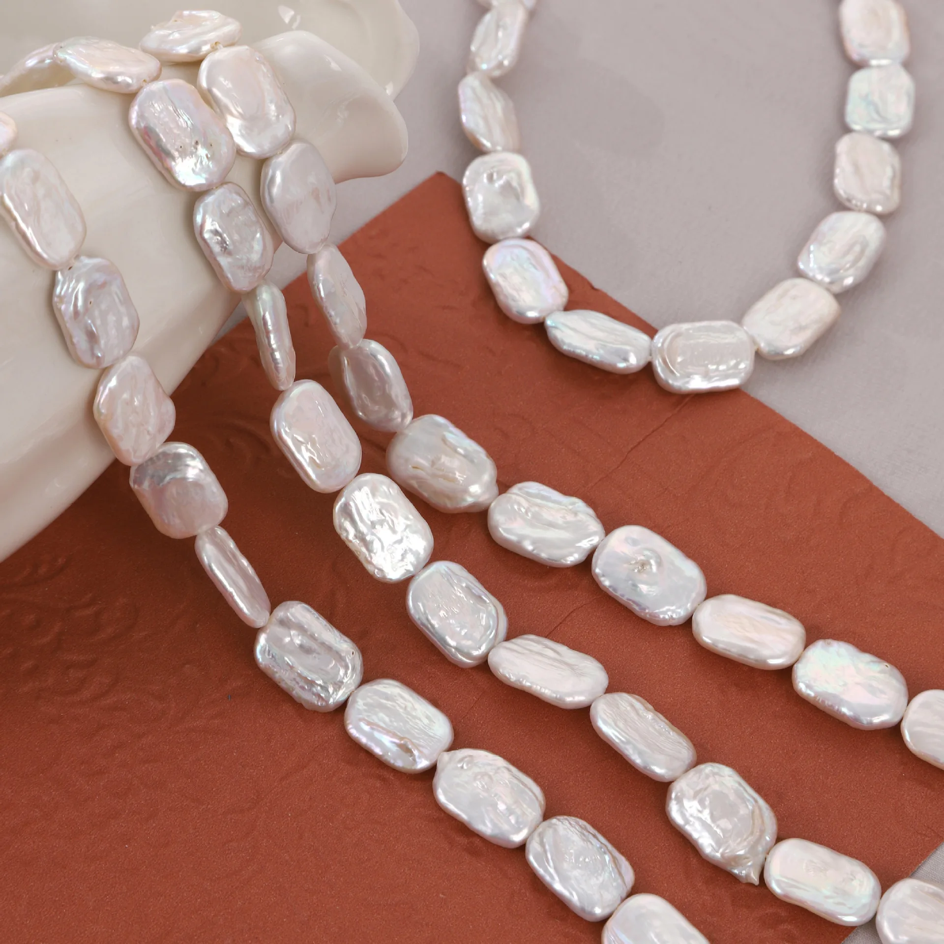 

12x18mm High-Quality Baroque Rectangular Natural Freshwater Pearl Beads for Jewelry Making DIY Necklace Bracelet Accessories