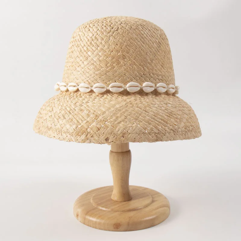 

Fine Handmade Shell Straw Hat Wide Brim Summer Beach Hat Women Sun Hat Packable Bucket Hat Outdoor Garden Travel Fisherman Hat