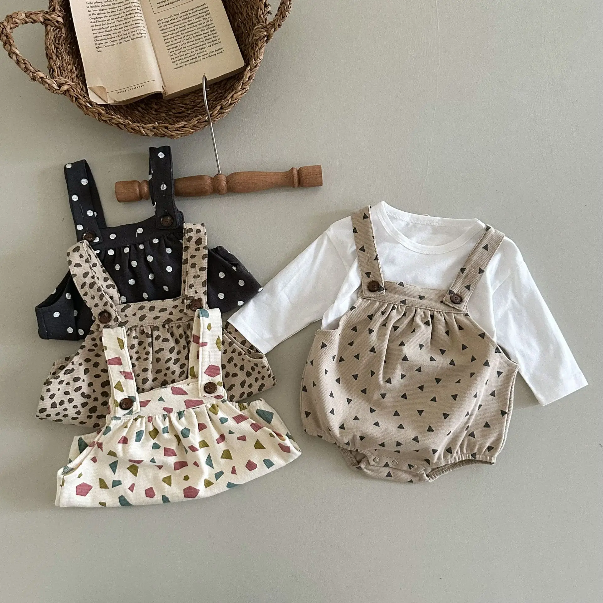 Korea Style Baby Rompers Pant 2024 Fashion Dot Baby Clothing Toddler Baby Jumpsuit One-Pieces Bodysuits For Girls Boys