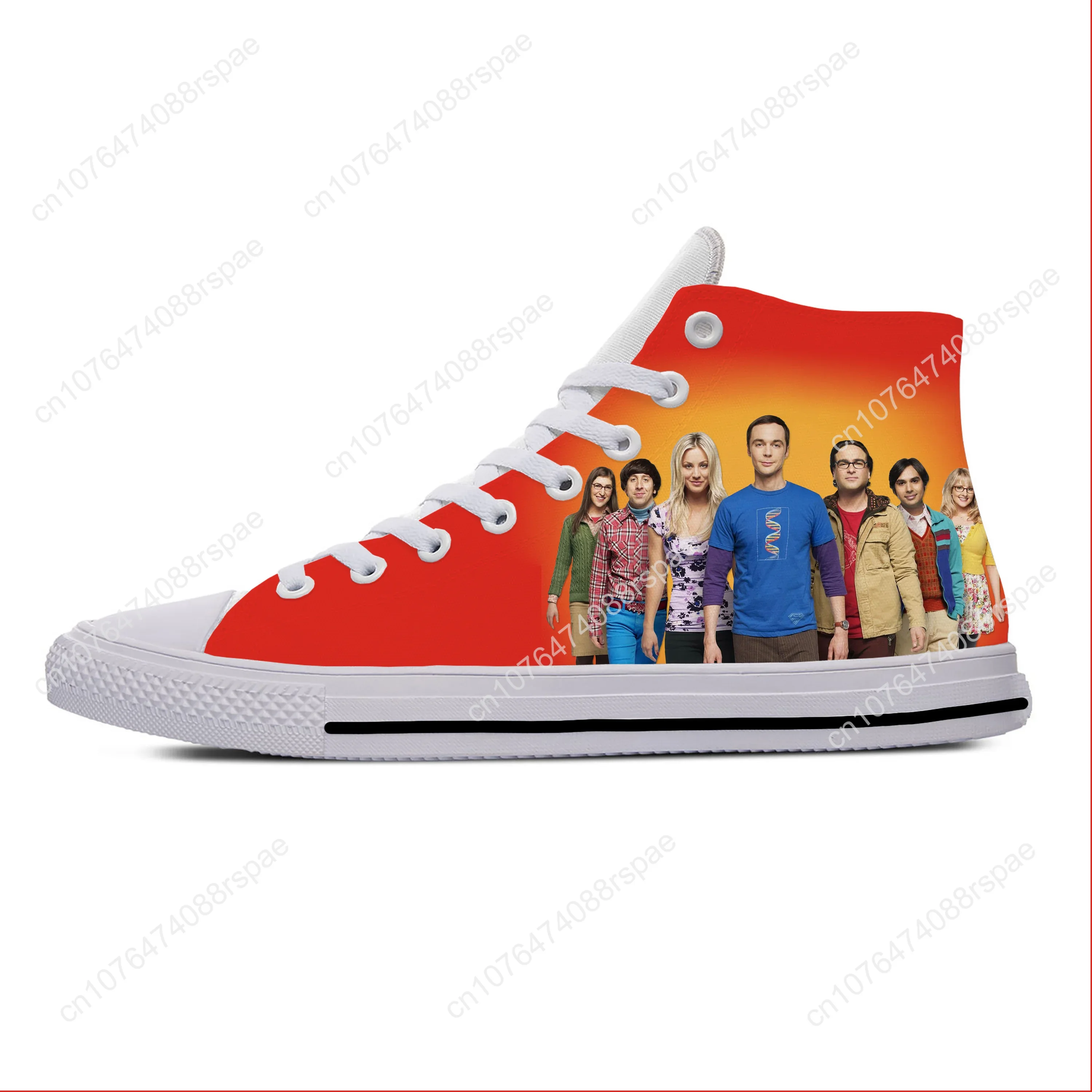 The Big Bang Theory Bazinga Sheldon Fashion Funny Casual Cloth Shoes High Top Lightweight Breathable 3D Print Men Women Sneakers