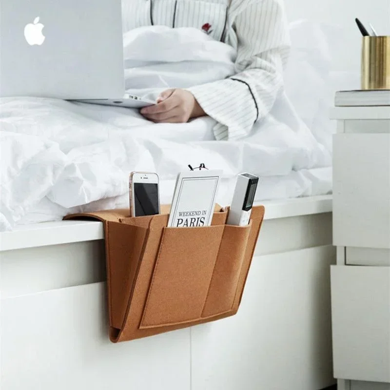 Bedside hanging storage bag Mobile phone remote control tissue storage box Bedside book hanging bag sundry household items Ecoco