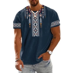 Vintage Ethnic Graphics T Shirts Summer Fashion Short Sleeve 3D Printed Mens T-shirts Casual Streetwear Oversized Breathable Tee