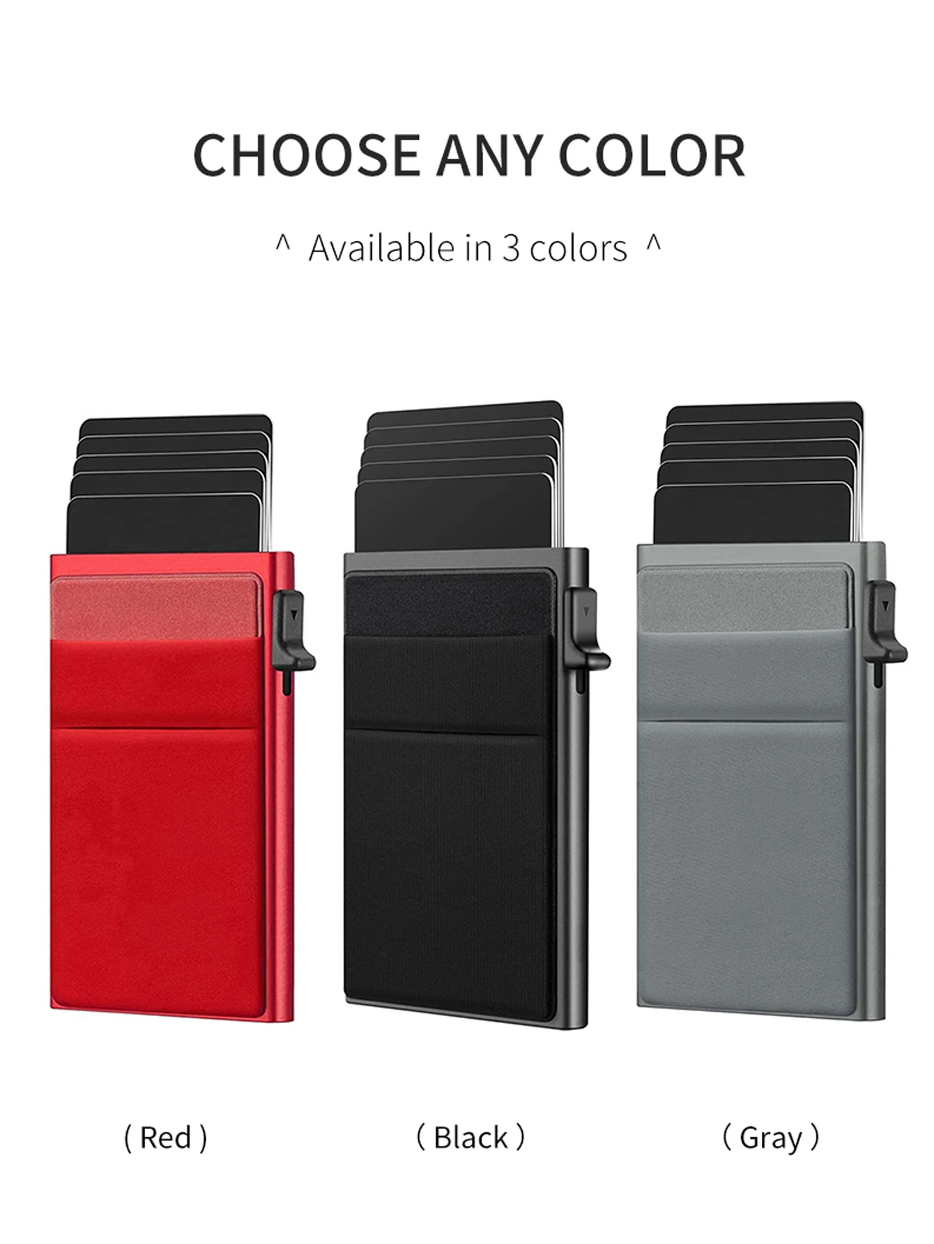 محفظة بطاقات ائتمان من سبائك الألومنيوم مضادة للسرقة بموجات الراديو، محفظة صغيرة رفيعة للغاية، محفظة ذكية منبثقة للرجال والنساء #6