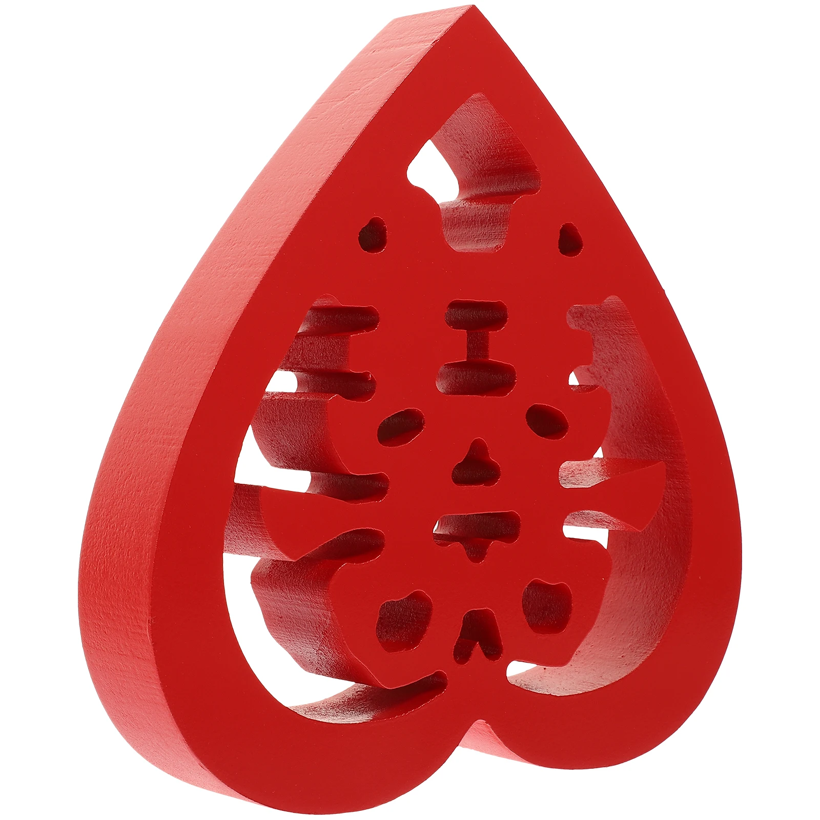 

Wooden XI Decor for Chinese Wedding Party Red Festive Ornament Tabletop Displays Pine Chinese Material