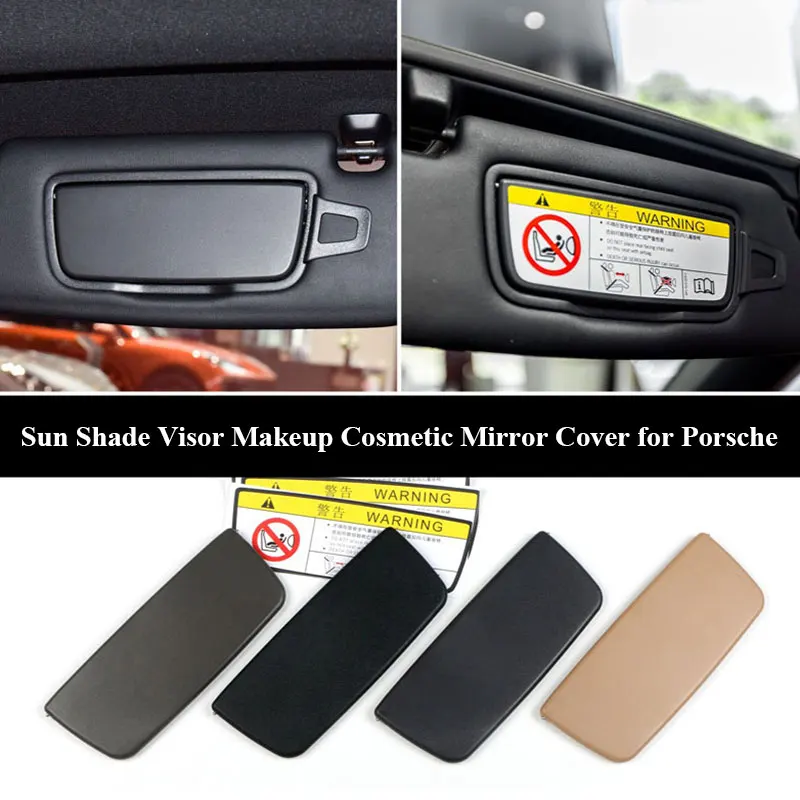 Car Interior Front Sun Shade Visor Makeup Cosmetic Mirror Cover for 718 Boxster Cayman 911 Sun Visor Mirror Cover