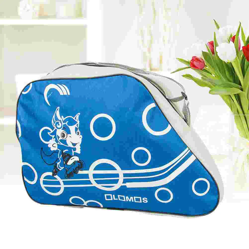 Fashionable Printed Portable Skating Shoes Storage Bag Adjustable Shoulder Strap Storage Organizer Roller Skate Storage Bag (Sky