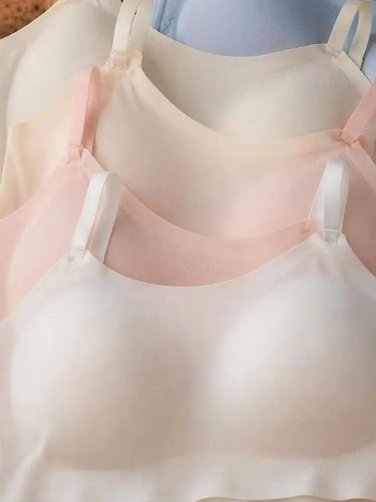 4-teiliges Set Mädchenunterwäsche, modische Mädchenunterwäsche, nahtloser Sport-Tanktop-BH für Schülerinnen. – Detail 3