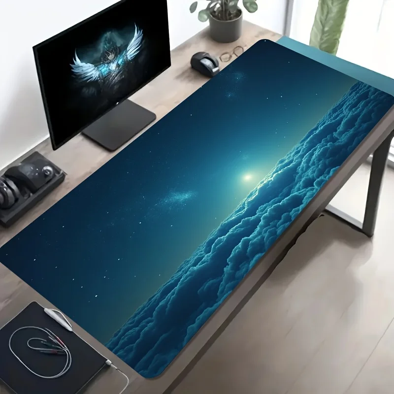 

Игровой коврик для мыши и стола, большой, с тканевой поверхностью, нескользящей резиновой основой, для ПК, ноутбука, клавиатуры
