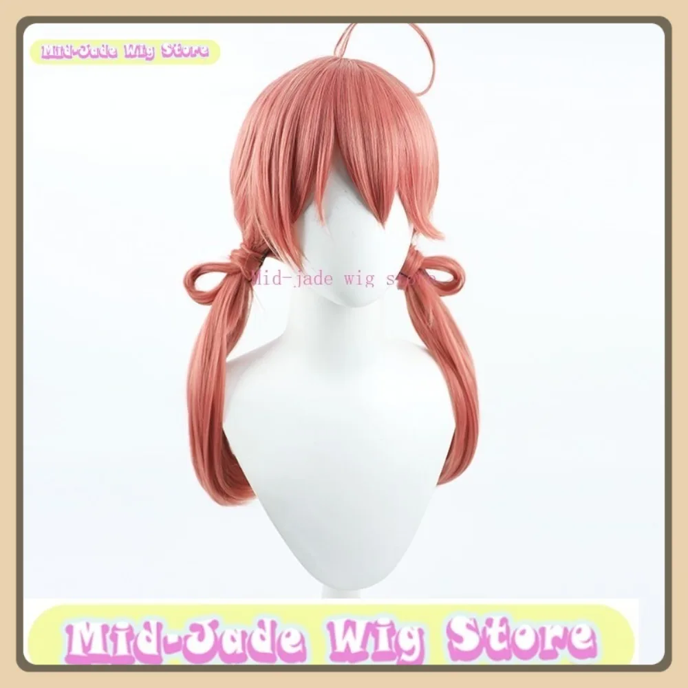 منتصف اليشم شعر مستعار مخزن Hololive ساكورا ميكو السنة الجديدة شعر مستعار تأثيري أنيمي لعبة لعب الأدوار هالوين زي الدعائم الشعر الاصطناعية