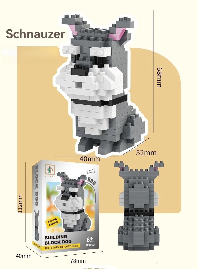 DIY Kreative Micro Bausteine Set Hunde Cartoon Charakter Modelle DIY Pädagogisches Spielzeug Für Kinder Geburtstag Geschenk – Detail 12