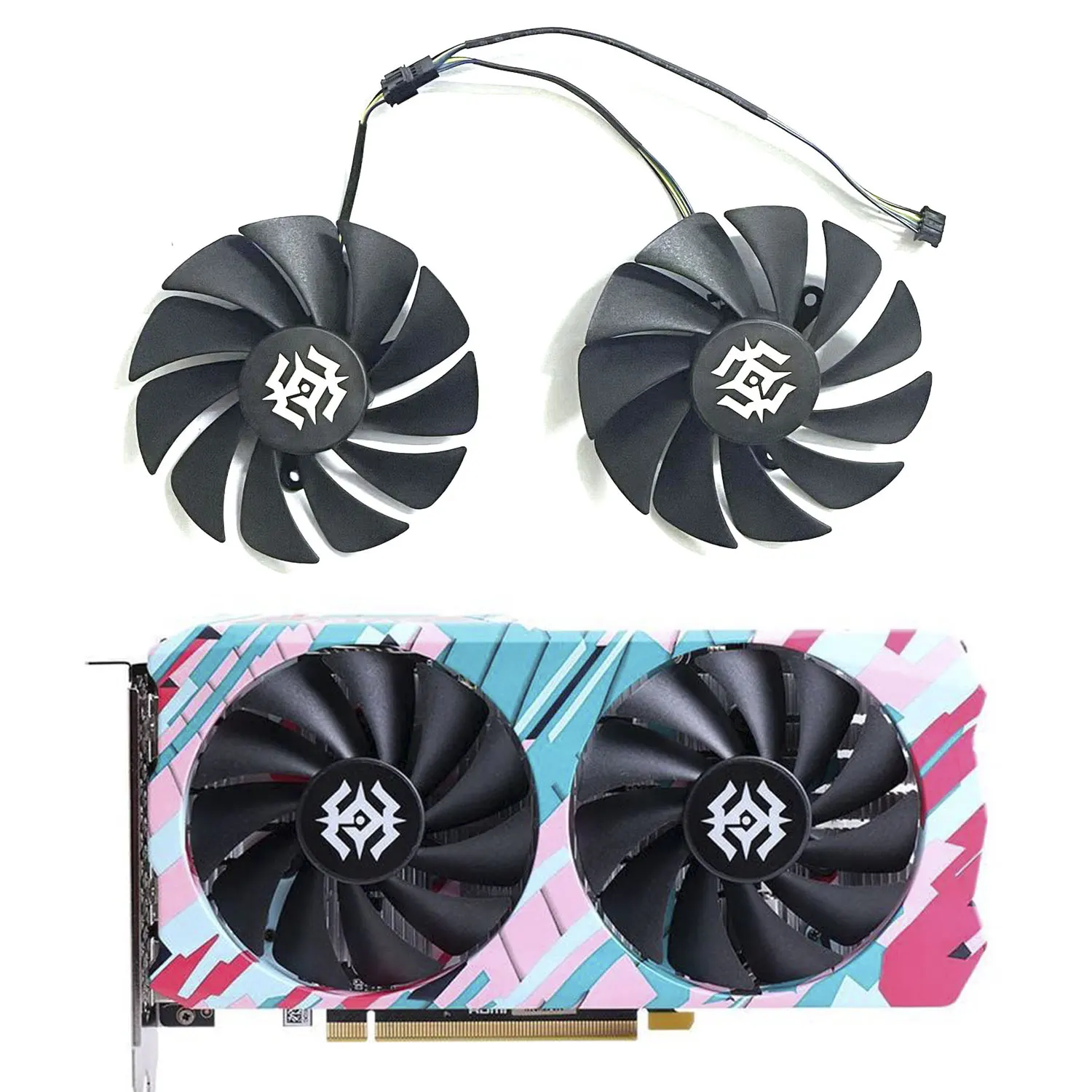 

2 FAN Brand new 89MM 4PIN DC 12V 0.46A RTX 4060 GPU fan suitable for Zotac GeForce RTX 4060-8GB X-GAMING OC TWIN graphics card