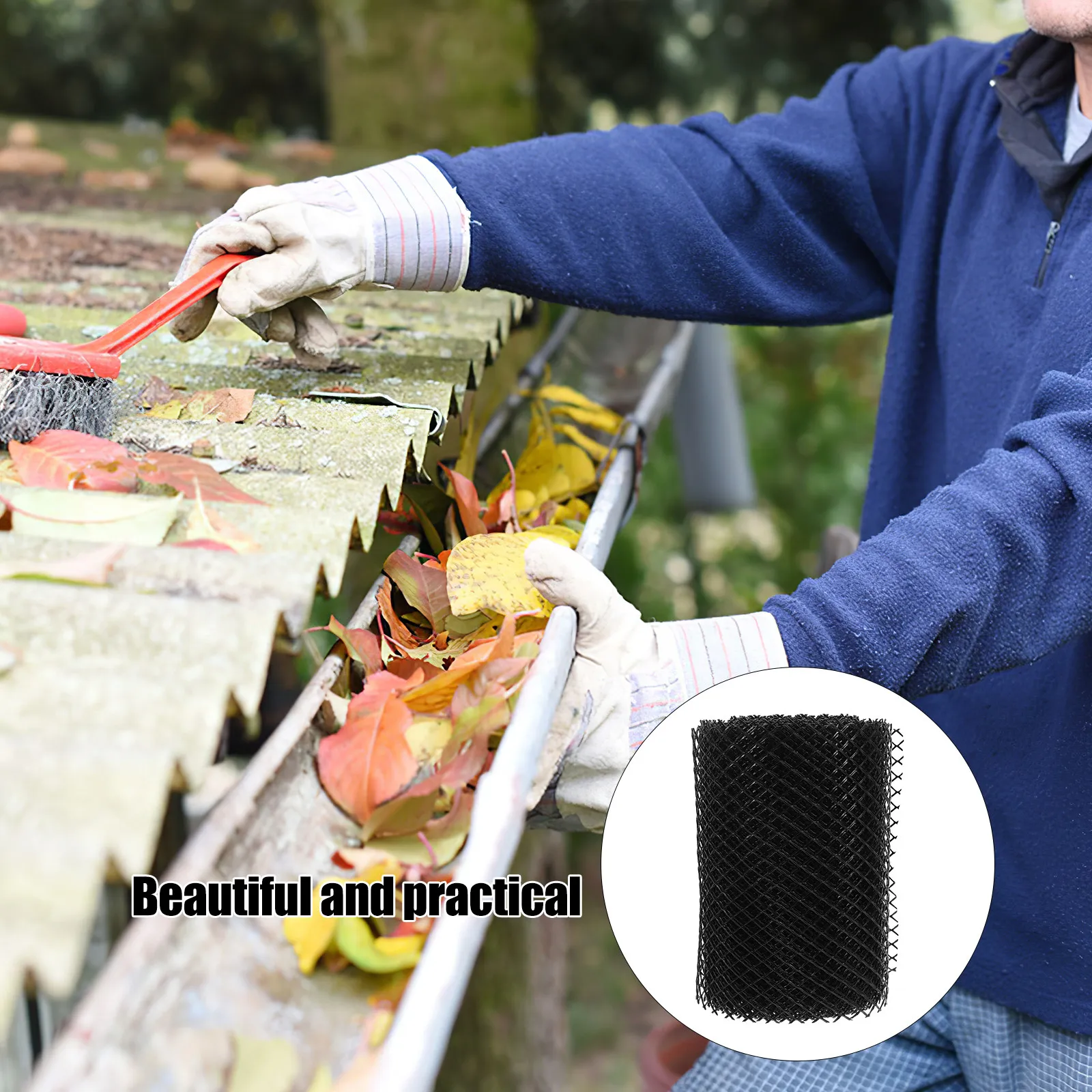 Gutter Guard Mesh Roll - PP Material for Leaf and Debris Protection, Prevents Clogging