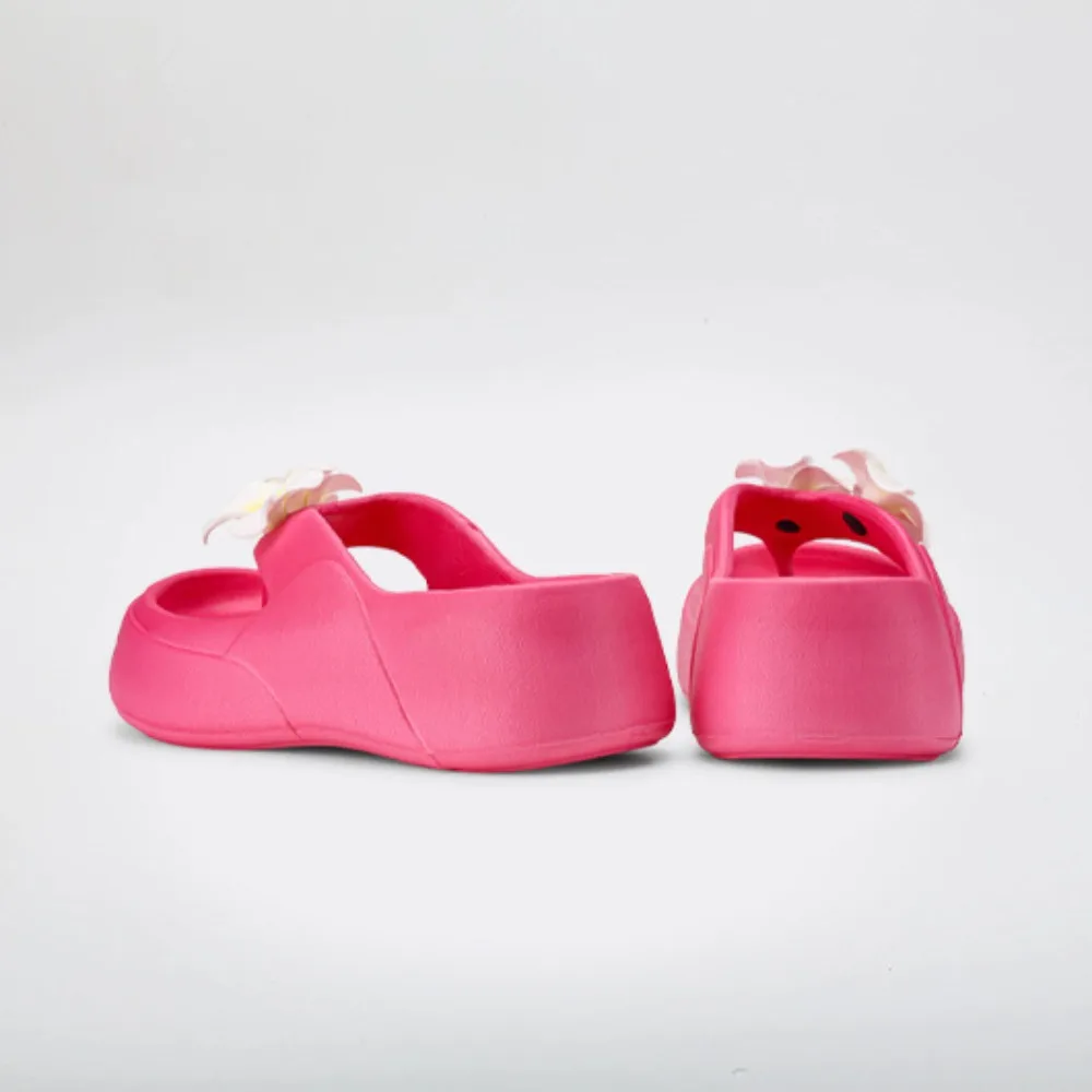 

Casual Holiday Plumeria Flower Flip Flops Non-Slip Waterproof Flower Seaside Sandals EVA Shoes Vacation Beach Slippers Swimming