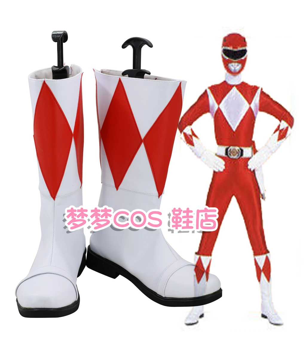 

Kyoryu Sentai Zyuranger Geki Обувь для косплея Tyranno Sentai Аниме Хэллоуин Красные сапоги