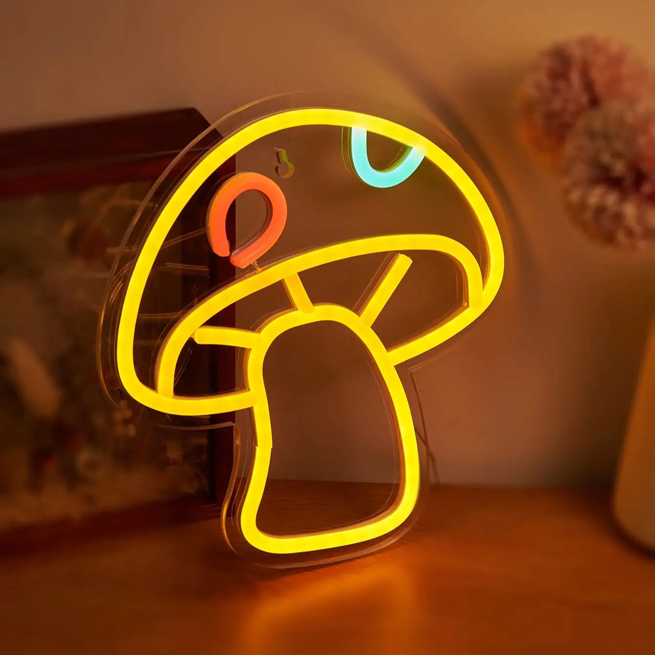 

Chi-buy светодиодный неоновый гриб с питанием от USB неоновые вывески ночник 3D настенное искусство спальня гостиная Декор лампы вывески