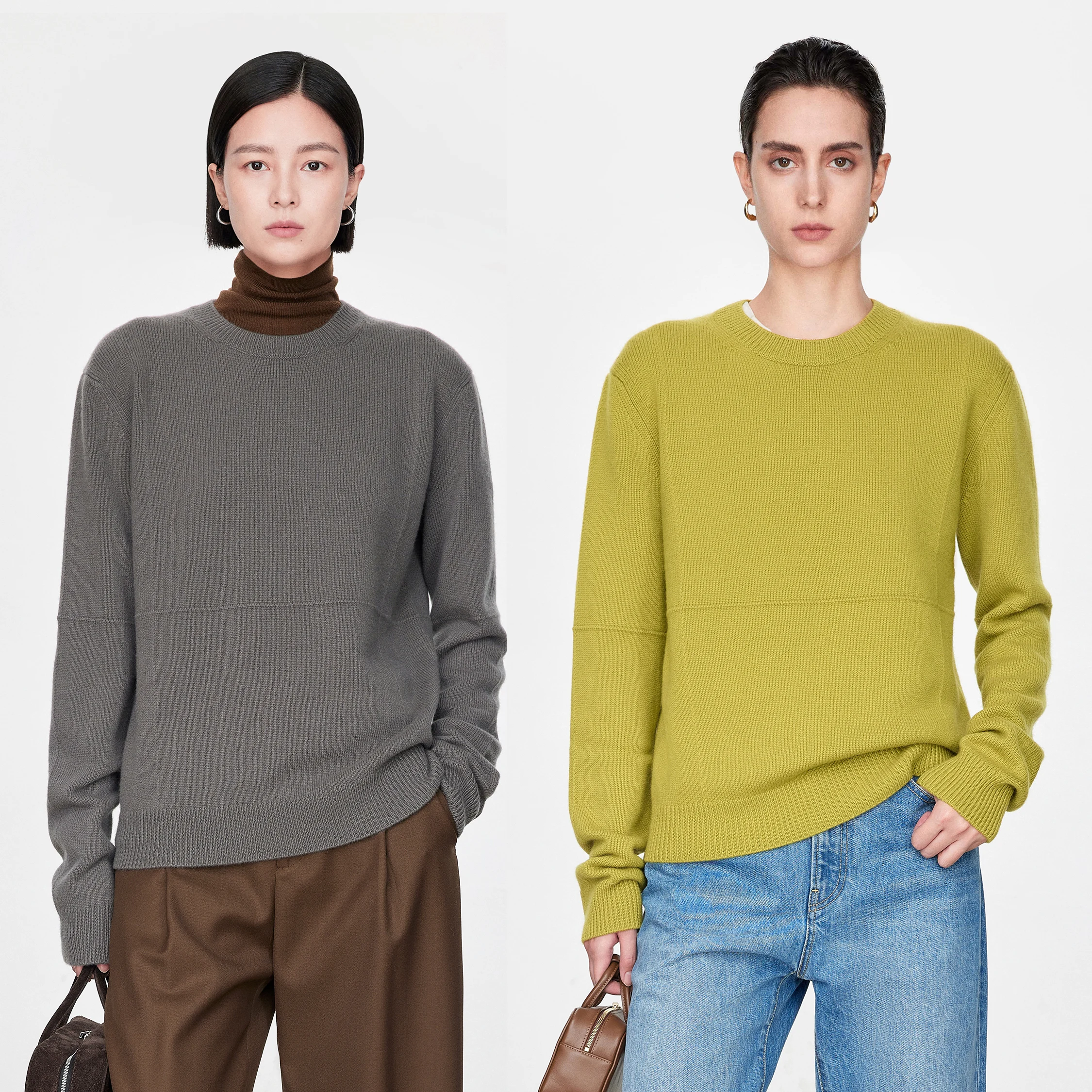 

CHICJOC Ультрамягкий свитер из чистого кашемира с круглым вырезом, текстурированный, приятный для кожи, плотный, утолщенный, для повседневной носки, женский...