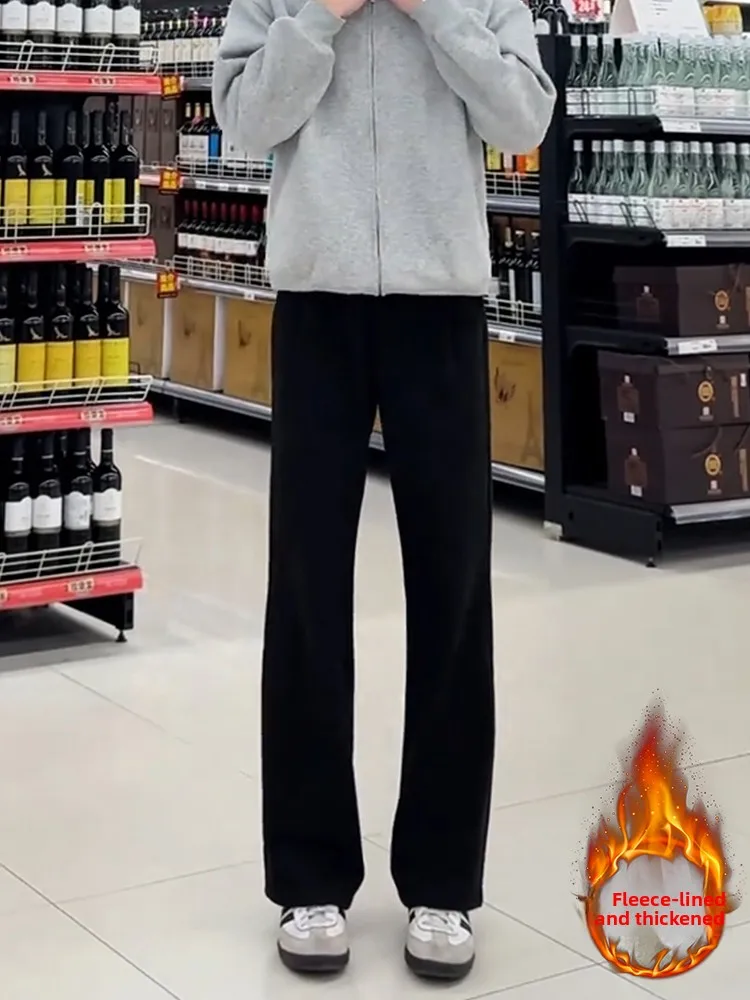 

Bla Cleanfit Flared Casual Pants Men's Autumn Winter American High Street Fce Lined Drapey Straight Leggings