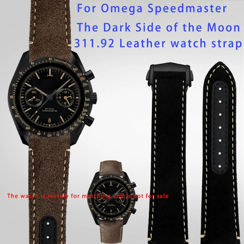 For Omega Speedmaster  The Dark Side of the Moon 311.92 Series Retro Original Style Leather Men's Watch with 21mm