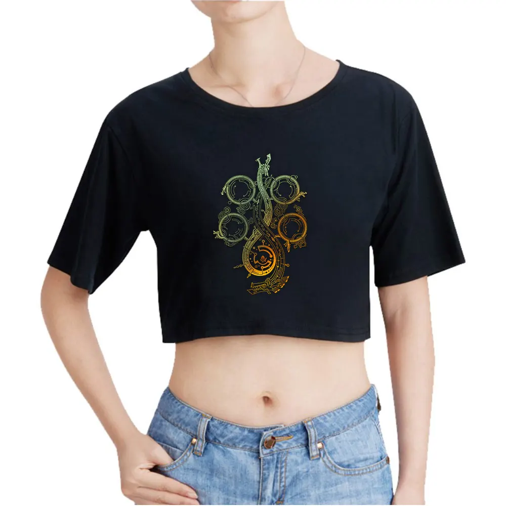 

Hot Game Monster Hunter Wilds Vintage 90s Crop Top Exposed Navel Funny T-Shirt Oversize O-Neck Tops Tshirt Top Women
