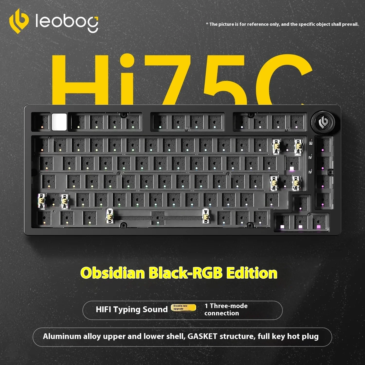 LEOBOG Hi75C mechanisch toetsenbord 3 modus / bedrade kit Hot Swap met knop RGB aluminium pakking Hi75C toetsenbordkit PC aangepast cadeau