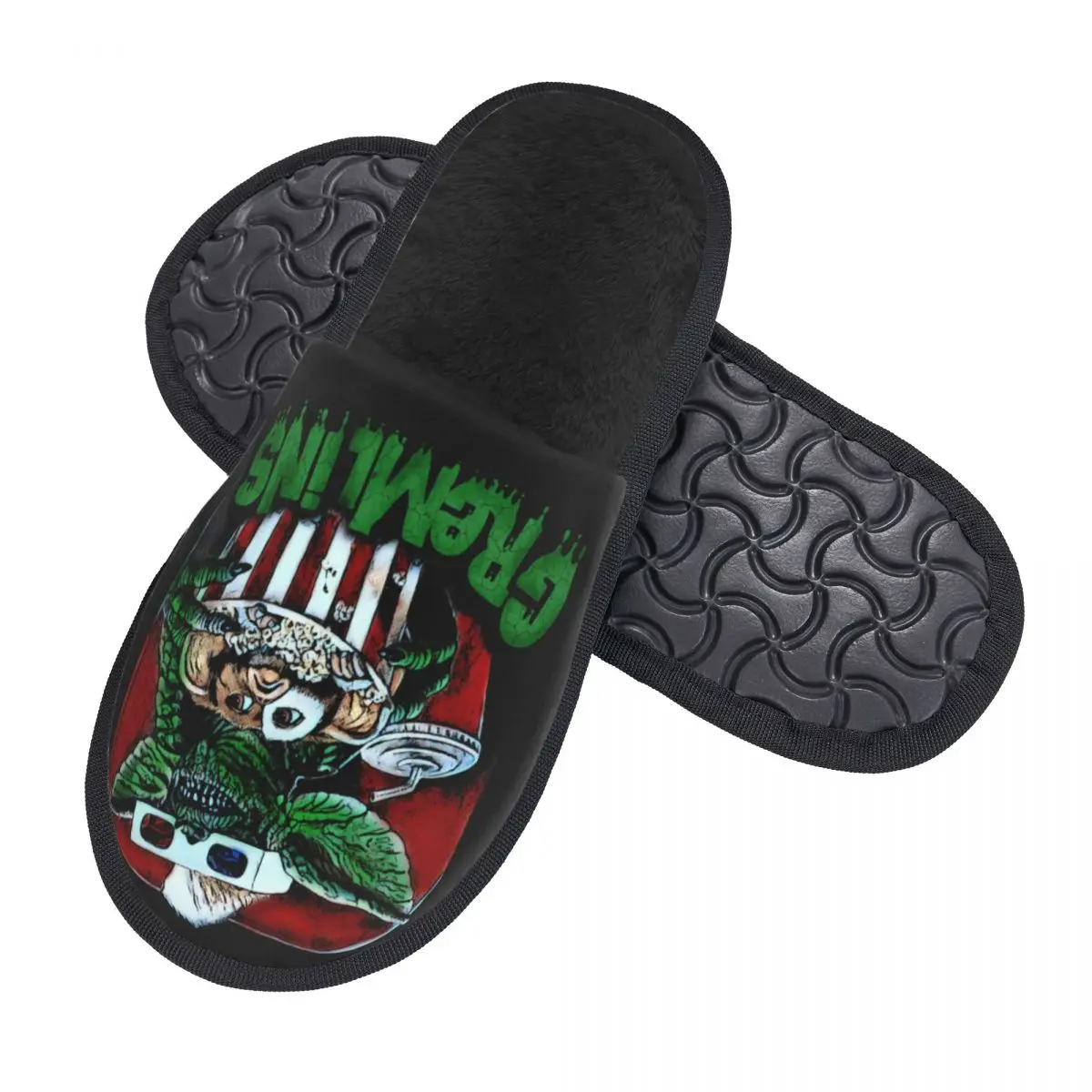 Custom Gremlinss House Slippers Women Soft Memory Foam Gizmo 80s Movie Mogwai Horror Retro Slip On Hotel Slipper Shoes