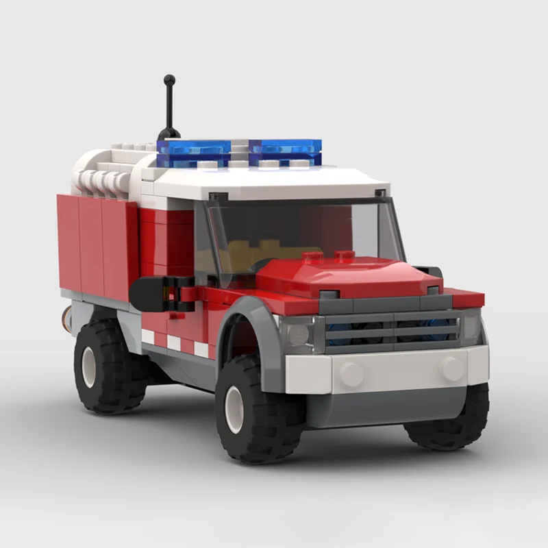 230pcs MOC Duty Commander Fire Service City Model Building Blocks Architecture Toy Assemble DIY Creative Christmas Gift Idea
