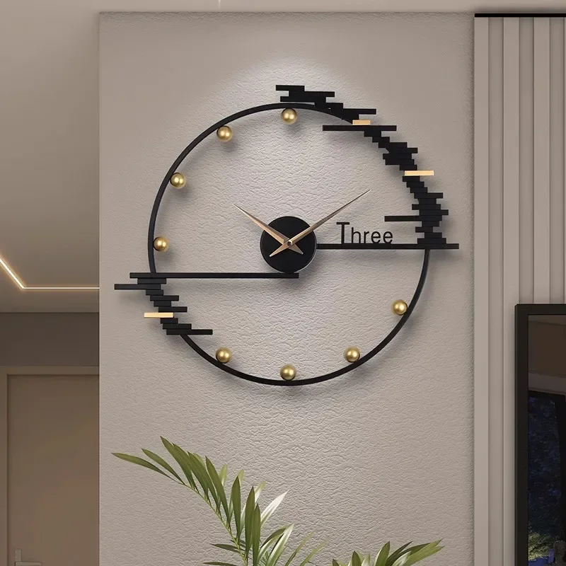 

l Living Room clock 2024 new style modern simple personality fashion clock creative home art upscale decorative wall clock