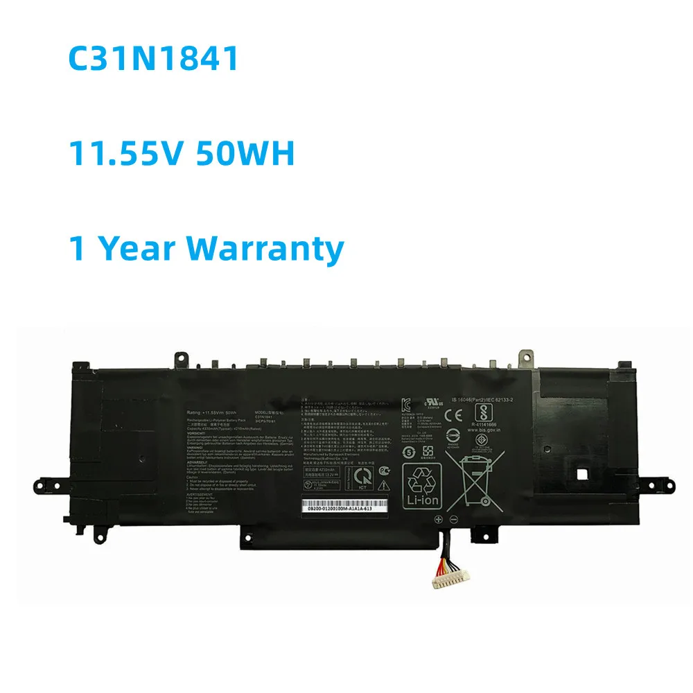 

New 11.55V 50Wh C31N1841 Battery For Asus ZenBook Flip 14 UX334 UX334FL UX434DA UX434FL UX463FA UX334FL-0043B8565U