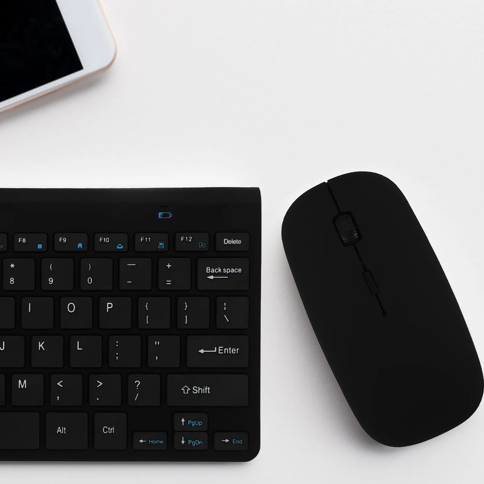 

Компактная беспроводная клавиатура и мышь, комбинированная Plug Play, бесшумные клавиши, компактный эргономичный набор для ноутбука, офиса, USB-приемника, компьютера